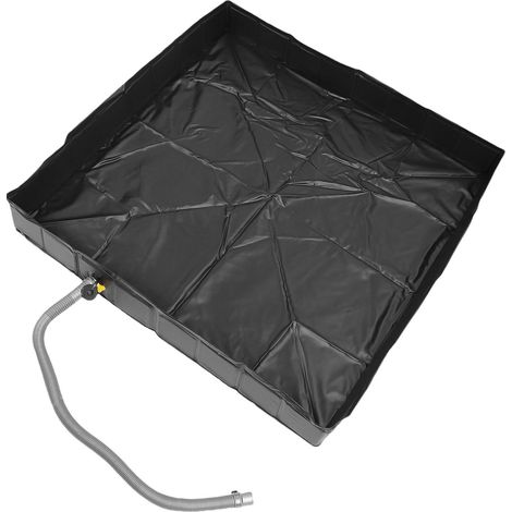 Piatto doccia portatile da 41x6 pollici, con tubo di scarico da 1 m, base pieghevole per campeggio all'aperto, camper, roulotte, spiaggia. (1/4)