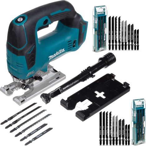 Makita DJV182Z 18v LXT Brushless DC Motor Top Handle Jigsaw Bare 26 Mixed Blades (1/4)