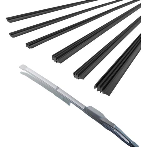 Lame d essuie-glace en caoutchouc - 80 cm - Découpable sur mesure - Compatible avec tous les balais - Lot de 6 (1/5)