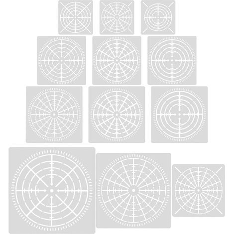 12 feuilles de pochoirs délicats, pochoirs à points pratiques pour cibler, modèles à faire soi-même, fournitures de bricolage-15x15cm-White (1/4)