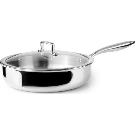 Ibili - Sauteuse avec couvercle Triply Natural 24 cm