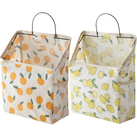 Lot de 2 sacs de rangement muraux suspendus, grande capacité, en tissu, pour chambre d'étudiant ou salle de bain, pour un gain de place et un rangement optimal. (1/5)