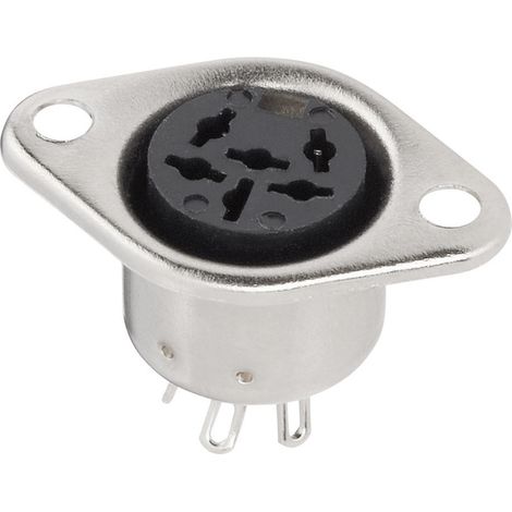 BKL Electronic 0208095 DIN-Rundsteckverbinder Flanschbuchse, Kontakte gerade Polzahl: 7 Silber 1 St (1/2)