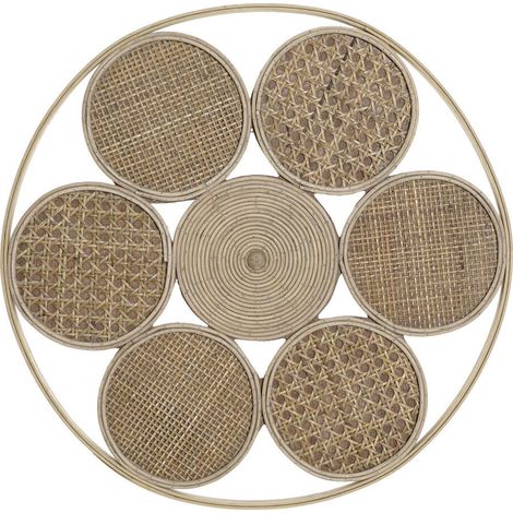 DKD Home Decor Décoration murale en rattan naturel 45,5 cm (1/3)