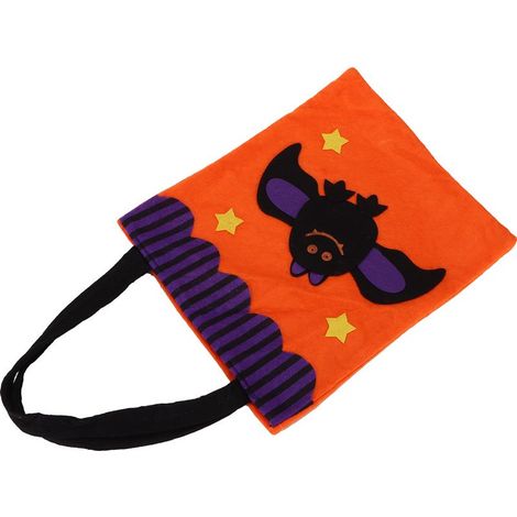 Sac fourre-tout d'Halloween réutilisable avec poignées pour la fête de Thanksgiving et les fournitures quotidiennes. Chauve-souris (1/5)