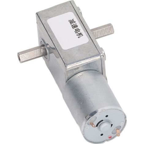 Moteur reducteur a vis sans fin DC basse vitesse 25kg.cm axe double 12mm autobloquant reversible boitier reduction 12V 66tr/min JGY 370 zinc (1/5)