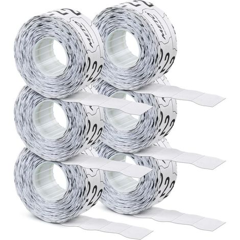 Bardusch-Étiquettes pour Pince à Etiqueter (26x12 mm, 2 lignes, 6.000 étiquettes, papier blanc, adhésives permanentes (1/2)