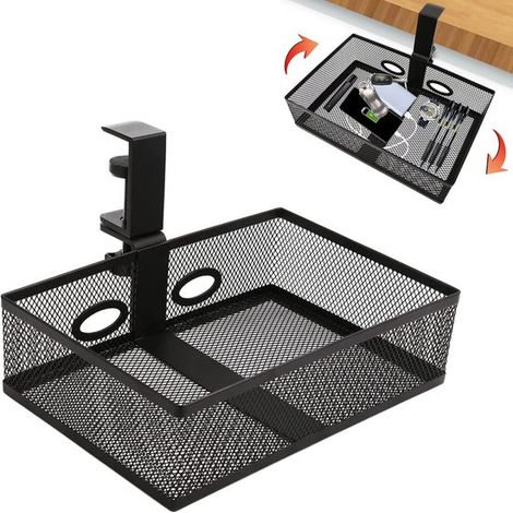 Contenitore da scrivania girevole a 360° con cassetti e tasca Organizzatore da scrivania girevole a 360° Adatto per casa, ufficio e scuola Nero (1/5)