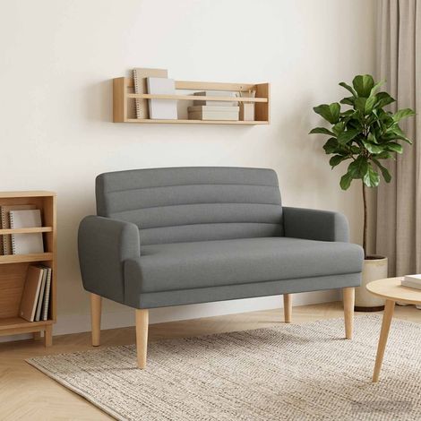 vidaXL Canapé love seat avec capitonnage en boutons Gris foncé Tissu (1/5)