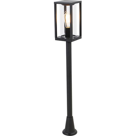 QAZQA Palo da giardino charlois - Design - Alluminio,Vetro - Nero/Trasparente - Oblungo Max. 1 x Watt