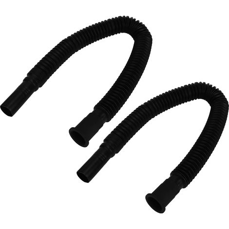 2 Pièces Tuyau de Vidage Évier Flexible PVC Noir pour Cuisine et Salle de Bain, Raccord de Drain Lavabo (1/5)
