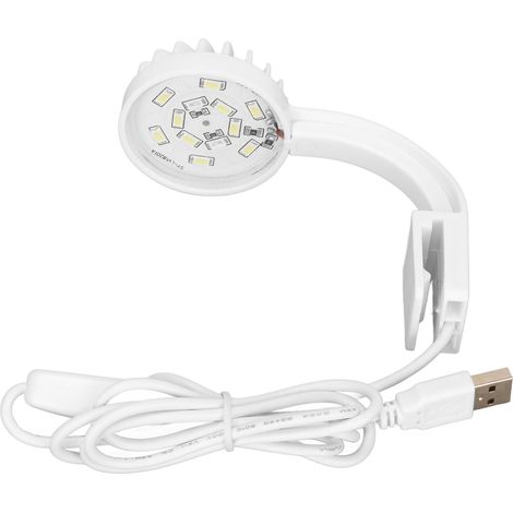 Lampe à pince pour aquarium 5W 5V 12 LED bleues et blanches, haute luminosité, angle réglable, USB (1/5)