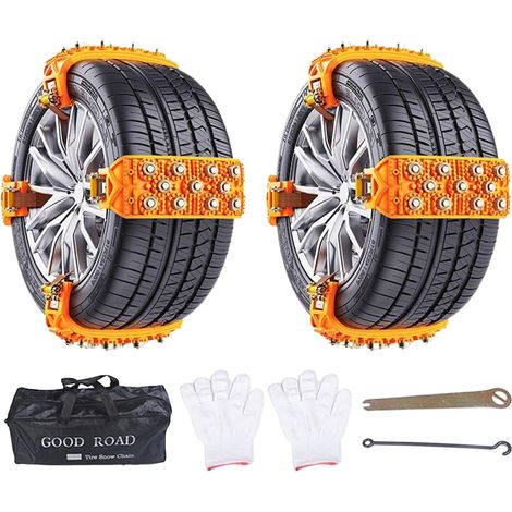 Chaînes À Neige - Installation 5 Secondes Crampons De Traction,Adapté Roues 165-265 mm Chaînes Antidérapantes Pour Camion - Pour Voyage Sécurisé Tondeuse À Gazon SUV Remorque (1/5)