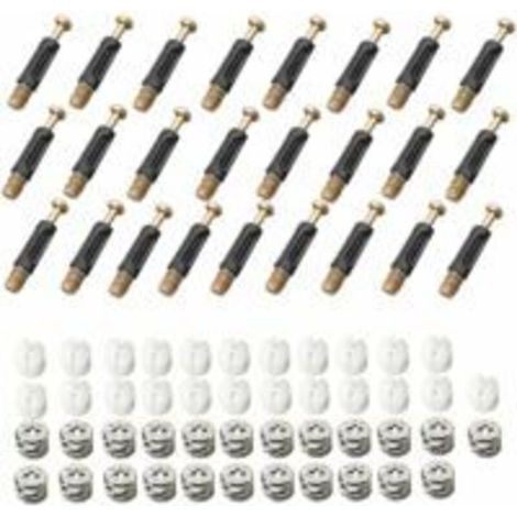 Lntyq Ferrure D'assemblage 25 Pièces Raccords de Came Connexion 3 en 1 Connecteur de Meuble Raccord Came Connecteur de Meuble Excentrique Raccord pour épisser Les Meubles Armoires (1/5)
