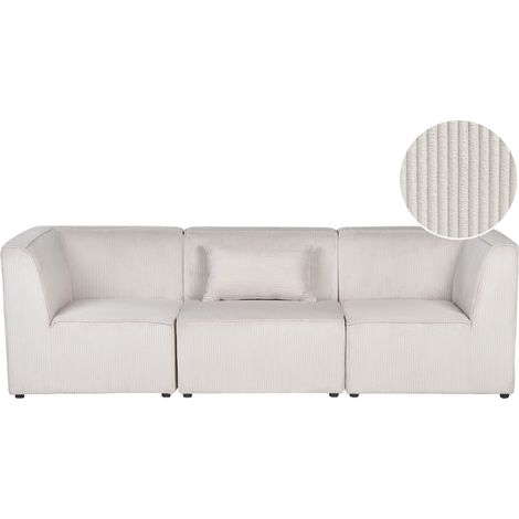 Sofá modular 3 plazas pana dos piezas seccionales esquina moderno beige Lemvig