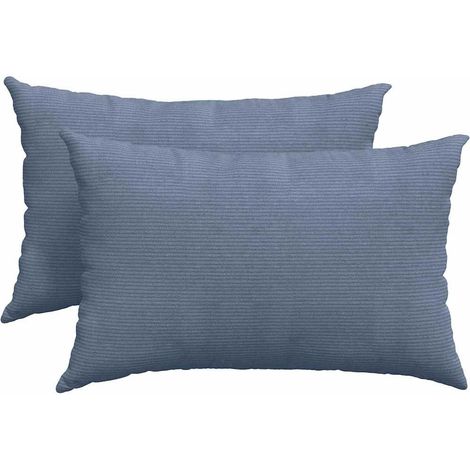Maison Exclusive - Cuscini da Divano 2 pcs Blu 60 x 40 cm Tessuto in Cords