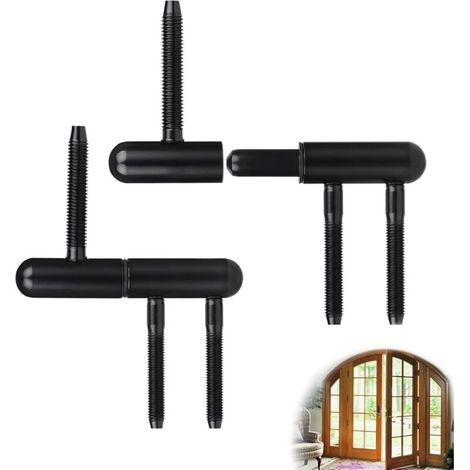 2 x Paumelle Porte Bois Noir Charnières de Rénovation, Gonds Porte Chambre Charnière Amovible Charnière Porte Silencieuse pour Portes Bois Intérieur avec Huisserie Bois (1/4)