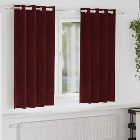Verdunkelungsvorhänge 2 pcs Weinrot 140 x 175 cm Samt