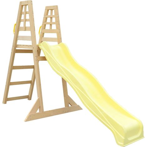 Scivolo da Giardino 262x60x183cm Certificato Fsc in Legno Giallo