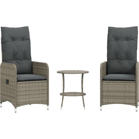 Maison Exclusive - Sillas de jardín reclinables con mesa 2 uds ra