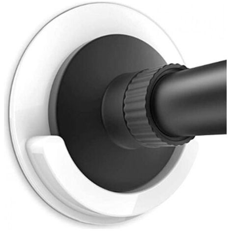 royaluxe-Lot de 2 supports de tringle à rideau de douche adhésifs, fixation murale, installation sans perçage, sans perçage, tringle à rideau de douche non incluse (blanc)