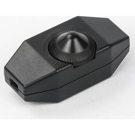 Lot de 6 variateurs LED 1-60 W (variateur rotatif), marche/arrêt, 220-230 V, interrupteur en ligne CE, noir (1/3)