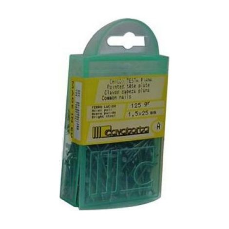 CHIODINI FERRO LUCIDO TESTA PIANA BLISTER 1,5X25 mm 125gr CAVATORTA (1/2)