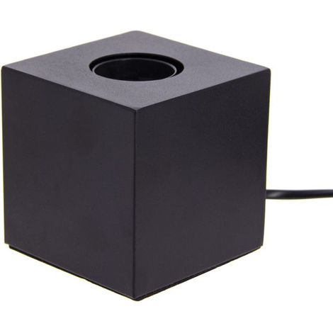 Xanlite – Lampe à poser cube en métal noir E27 60W IP20 – Compacte pour ampoules décoratives – XDLAPCUBIKB (1/5)