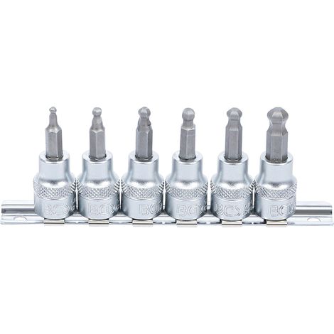 Serie di chiavi a bussola 10 mm (3/8") esagono interno con testa sferica 3 - 8 mm 6 pz. (1/4)