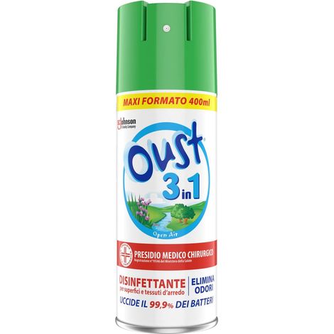 disinfettante spray elimina odori oust "open air fresh garden" 3 in 1 400 ml