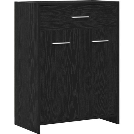 Meuble de salle de bain Noir Chêne 60x33x80 cm en bois d'ingénierie CFW53419 (1/5)