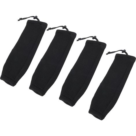 2er-Pack schwarze Bootsabdeckung aus Acrylstoff für 14x50cm Doppelösen-Rohrstoßstangen mit verstellbarem Kordelzug zum Schutz (1/5)