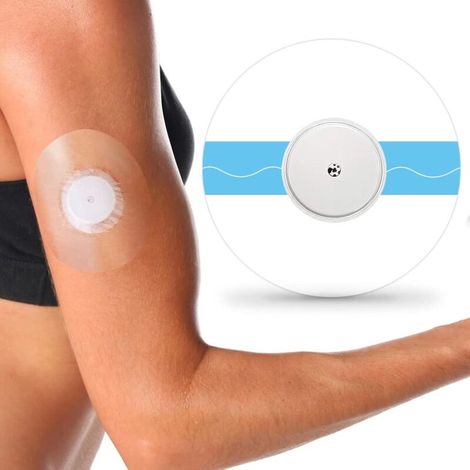 Patchs adhésifs à capteur pour film transparent imperméable Libre 2, paquet de 60, bleu (1/3)