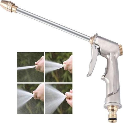 Pistolet d'arrosage Métal Lance Haute Pression avec 4 Modes d'Arrosage Lance à Eau avec Rallonge Métallique Professionnelle Pistolet Arrosage Jardin Anti-fuite pour Jardin Voitures et Animaux (1/5)