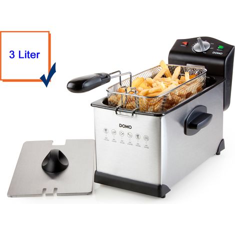 Kaltzonen Fritteuse Edelstahl mit Deckel, 2000 Watt, 3 Liter (1/5)