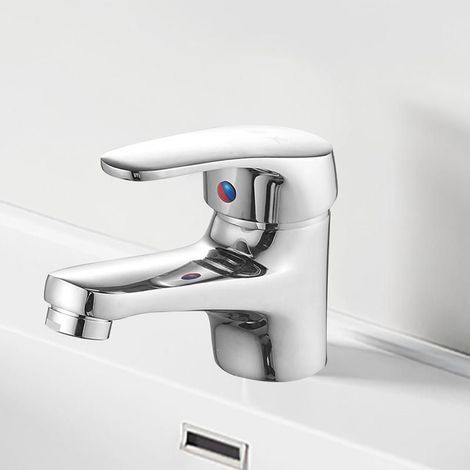 Silver Single Handle Bathroom Sink Faucet – Compact, Durable, for RV and Laundry Room (1/5)