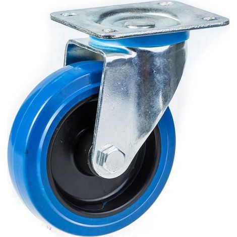 Roulette pivotante - Parnells - 100mm - Caoutchouc élastique - Charge 150kg - Non marquante