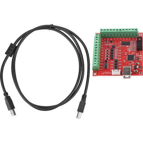 Carte de contrôleur de mouvement, module de servomoteur professionnel 100 kHz MACH3 rouge supportant la liaison à quatre arbres pour l'industrie (1/5)