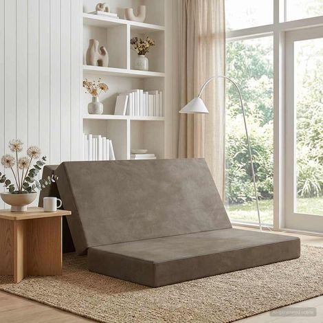 Sofá Cama Plegable 120 x 67 x 45 cm Gris Claro (1/5)