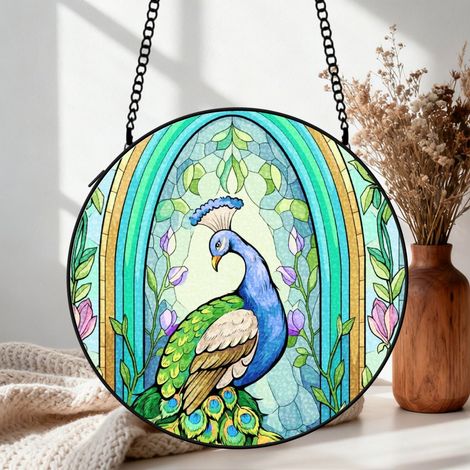 Attrape-soleil vitrail colibri 20 cm décoration suspendue fenêtre oiseau lumineux cadeau Noël (1/5)