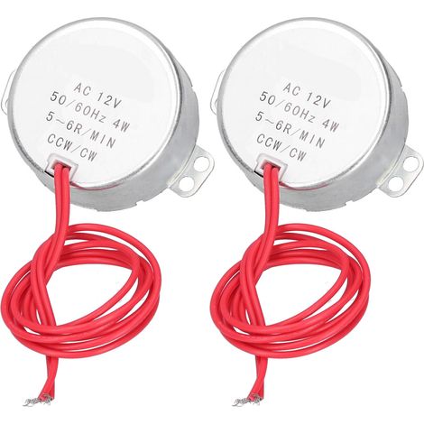 2 Stück Wechselstrommotor Synchron, gegen den Uhrzeigersinn/im Uhrzeigersinn, Zubehör für Mikro-Werkzeugmaschinen, 12 V AC, 5–6 U/min, 4 W (1/5)
