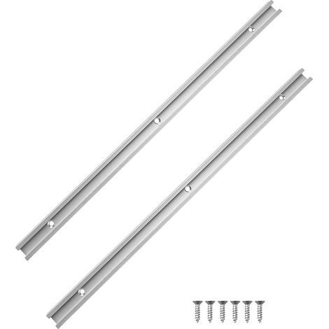 Riel guía en T de aluminio de 500 mm – Paquete de 2 – Resistente a la corrosión – Fácil instalación gracias a los orificios pretaladrados (1/3)