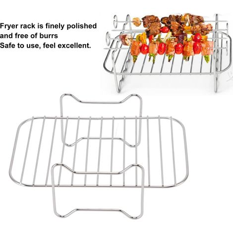 Ortviai Grille de cuisson pour friteuse air Ninja Food 8 QT – En acier inoxydable, compatible paniers doubles (1/4)