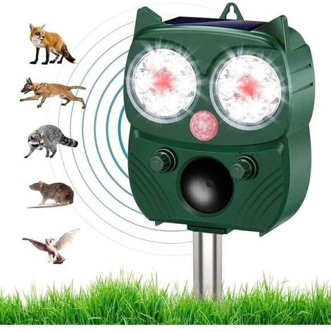Répulsif Chat Exterieur, Ultrason Chat, Repulsif Chien, Charge Solaire,Chargement USB Prévenir Les Chiens et Les Chats, Les Oiseaux, pour Jardins, Champs, Pépinières, Etanche IP64