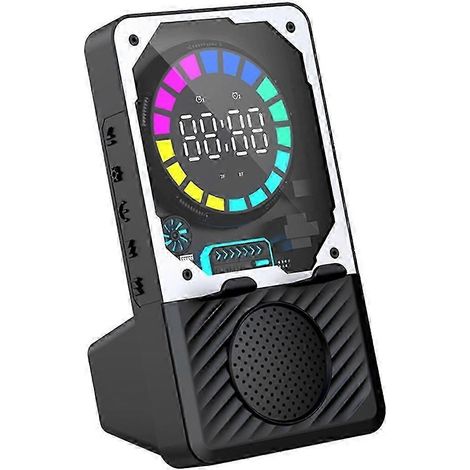 Support de téléphone portable avec haut-parleur à induction intelligent portable, lumière RGB, Bluetooth sans fil et alarme (1/5)