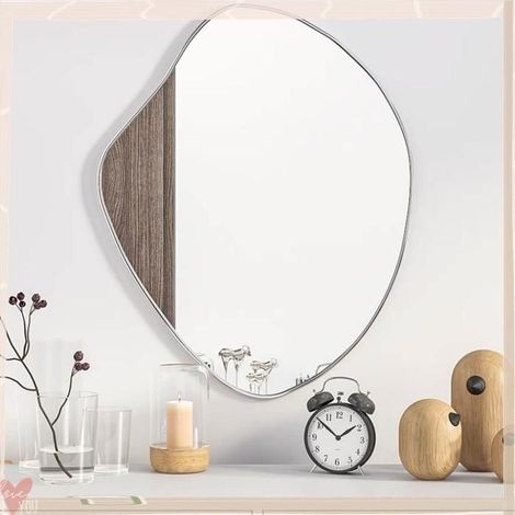 348249 Miroir mural Argenté 60x50 cm (1/5)