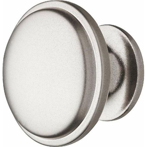 – Poignée de meuble bouton métal argent nickelé mat – Diamètre 36mm – Hauteur 28mm – Pour portes armoire et commode (1/4)