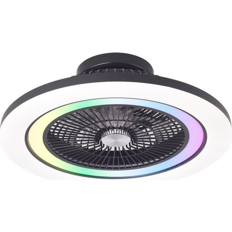 Ventilador dc 50+7w antartida negro 5asp 58d 5400lm 3000-4500-6500k+rgb remo+r.intensidad+memoria+temporizador