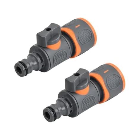 2 PCS Raccord Tuyau D'arrosage, Embout Robinet Valve de Connexion Rapide - (1/5)
