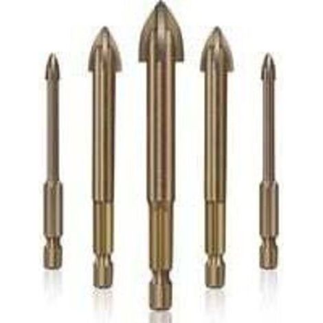 Foret Carrelage Verre Ceramique ,Outil de perçage Universel Efficace,5pcs (1/4)